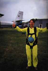 neil goes parachuting